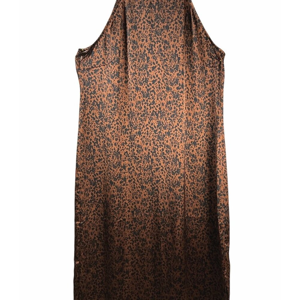 Halogen Women’s Silky Cheetah Print Halter Dress – Size L